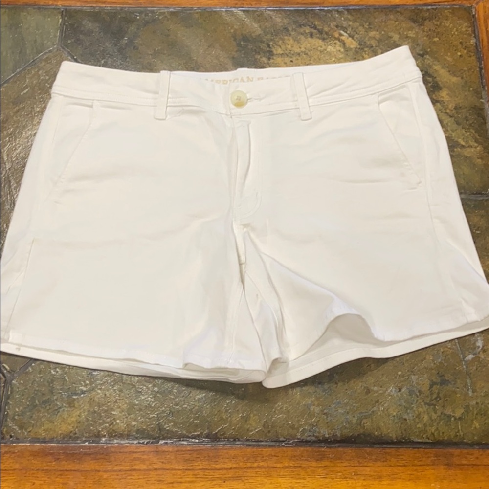 White AE midi shorts